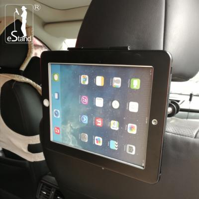 China Horizontally and Vertically Rotate eStand BR24002 Metal Car Vehicle Mounted Rear Seat for Digital Entertainment Ads Holder for iPad Tablet for sale