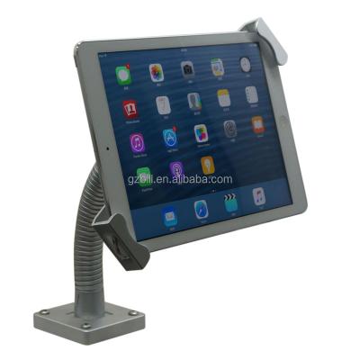 China Universal Metal Tablet Security Table Mount with Flexible Goose Neck Arm Holder and Lock Holder for 7 to 10.5 Inch Tablet for sale