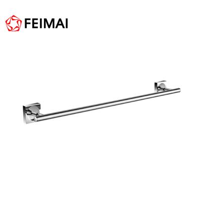 China Modern Square Brass Chrome Wall Mount Single Base Towel Bar Wall Mount for sale