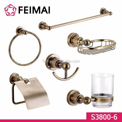 China Brass Bathroom Accessories Brass Hotel Bath Hardware Antique Bronze Finish Sets for sale