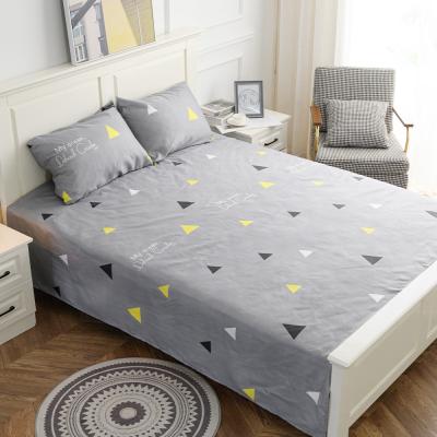 China Moq Gray Printed Jacquard Printed Double Bed Sheets Elastic Fitted Premium Stocking King Size for sale