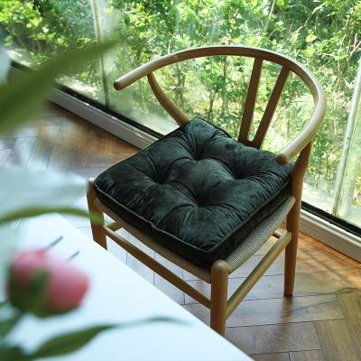 China Portable Office Portable Seat Solid Color Square Velvet Dutch Chair Cushion With Tie Rope for sale