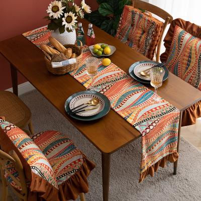 China Jacquard Party Dining Kitchen Table Multicolor Velvet Printed Rectangular Runner New for sale