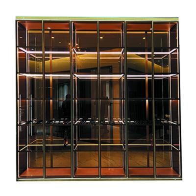 China Best Selling Modern Luxury Living Room Furniture Plywood Storage Rack Customized Aluminum LED Frame Wine Glass Side Cabinet for sale