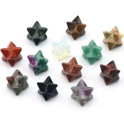 China Europe carved sacred star shape crystal merkaba stones wholesale shape star merkaba geometry pendants mixed stone decor for sale