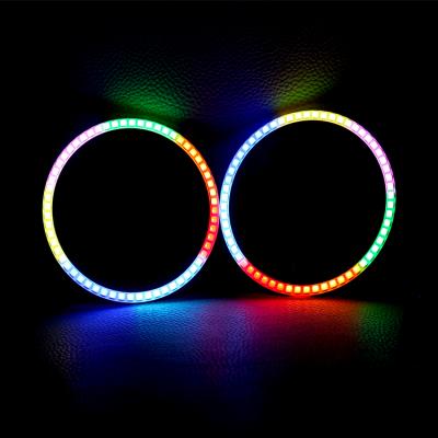 China 2021 New Arrival Auto Lighting System Turn Signal Chasing Halo Ring Led Angel Eyes Lights For Jeep for sale