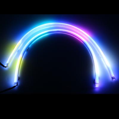 China Newest 12V car/motorcycle/atv slingshot/halo waterproof car kits/SRGB led strip light chasing drl rainbow color led strips for sale