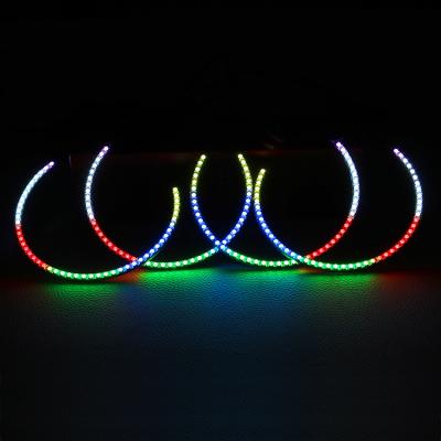 China Car LED Headklight 2014 Dodge Challenger Chasing RGB Color Led Halo Headlights Auto Lighting System for sale