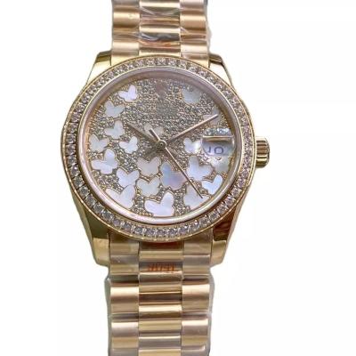 China Premium Luxury Dial 2236 Mechanical Movement Women's Watch 31mm Diamond Watch Waterproof Waterproof for sale