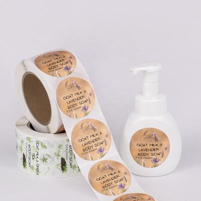 China Waterproof Biodegradable Custom Body Soap Labels For Bottles, Logo Printing Waterproof Bath Product Label Sticker for sale