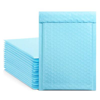 China Strong Adhesive Custom Envelope Mail Co Extruded Light Blue Poly Self Seal Bubble Mailer Mailing Bags for sale