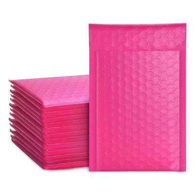 China Strong Adhesive Bulk Pink Self Seal Poly Bubble Mailers , 4X8 Inch Padded Bubble Polymailer Bags For Shipping Packaging Mailing for sale