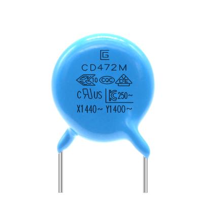 China -40C-85C Y1 Safety Capacitor Capacitance 472M/400V Insulation Resistance >100MΩ CE Certified Te koop