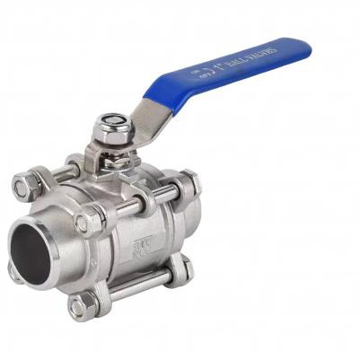 China 304 stainless steel three-piece welded ball valve Q61F-16P full diameter butt welded ball valve for sale