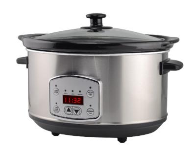 China Household 6.5L Stainless Steel Electric Slow Cooker Electric Jug Pot with Digital Timer Panel for sale