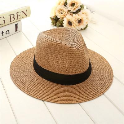 China The Picture Fashion Panama Summer Paper Hat For Men 58cm 60cm 62cm Headsize Cowboy Cheap Fedora Straw Hats Custom Logo Cheaper Beach for sale