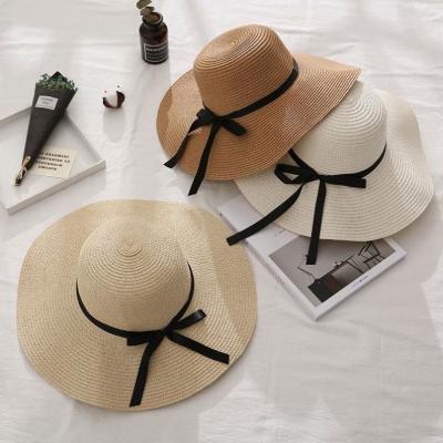 China Wholesale Cheap Popular Beach Image Factory Four Color Straw Hats Summer Straw Hat 2021 Soft Stock Sliver Hats For Women for sale