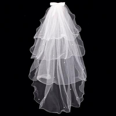 China Wholesale Cut Edge Lace Wedding Bridal Veil for sale