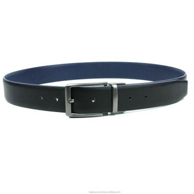 China ALLOY Factory OEM Black Blue Double Sides Suede Leather Men's Belt for sale