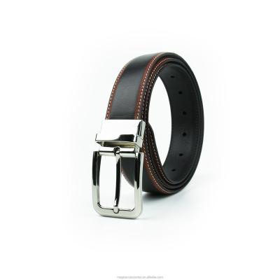 China Men's Reversible Leather Pin Buckle Leather Belt Black Brown Fashion Casual for sale