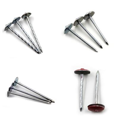 China Hat Umbrella Head Twisted Leg Roofing Nails Covering Nail for sale