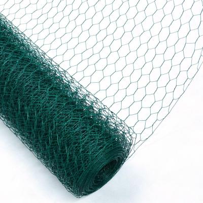 China Wide Uses PVC Coated Poultry Farm Wire Netting Poultry Chicken Wire Netting Green Coated Hexagonal Wire Mesh Factory for sale