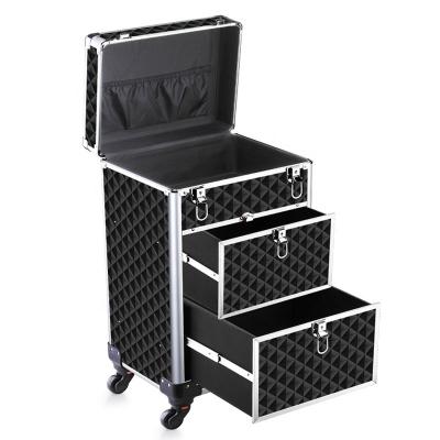 China Guangdong Manufacturer NATIONAL Online Hot Selling Makeup Train Case Trolley Aluminum Professional Vanity Makeup for sale