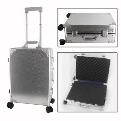 China Good Quality Dustproof Shockproof Rolling Aluminum Protective Storage Boxes Equipment Case Travel Tool Suitcases With Trolley Case On Wheels for sale