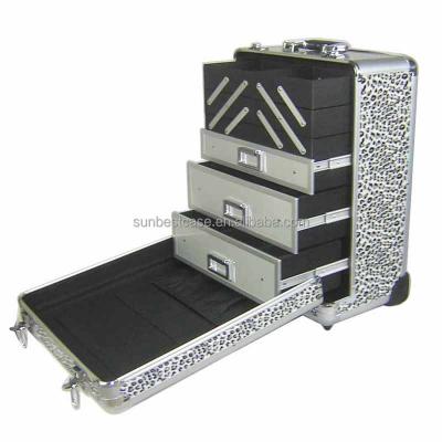 China With Drawers Salon Storage Large Hairdressing Case Beauty Stylist Case Makeup Trolley Professional Cosmetic Case Box With Drawers for sale