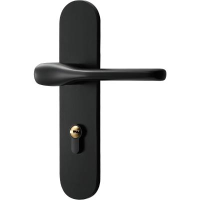 China Modern wholesale china long plate door handle for wood door Modern style door handle with plate for sale