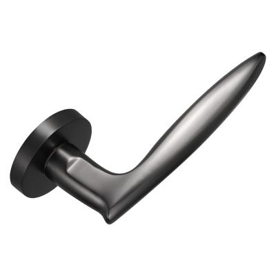 China Modern Luxury Wholesale door push handle Interior Handle lock For Wooden Door bedroom Black Modern door lock for sale