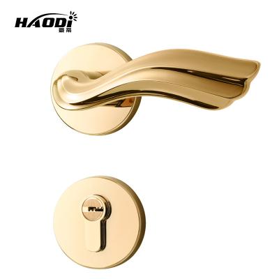 China Modern Luxury Haodi New Modern Megnetic Silent European Standard Door Handles Lock Zinc Alloy Luxury Door Handles for sale