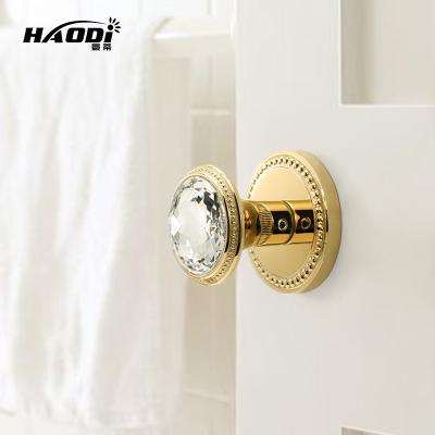 China Classic Luxury Haodi New Crystal Luxury Classic Door Knobs Lock Keyless Interior Bathroom Door Handles for sale