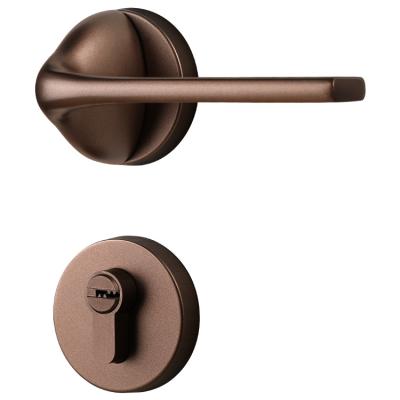 China Modern Luxury European New Coffee Luxury Modern Design Door Lock Sets Interior Bedroom Door Handles for sale