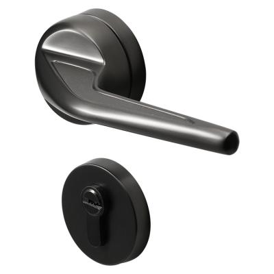 China Modern Luxury European Grey Modern Luxury Door Lock Sets Interior Bedroom Zinc Alloy Door Handles for sale