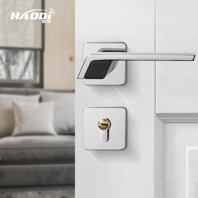 China Modern Luxury Haodi New Hot Sale Modern Simple Design Door Lock Handle Lever Interior Door Handles for Bedroom for sale