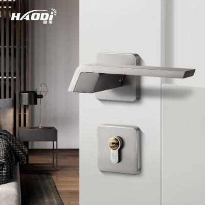 China Modern Luxury Haodi New Hot Sale Modern Simple Design Door Lock Handle Lever Interior Door Handles for Bedroom for sale