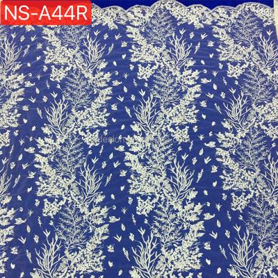 China Latest Viable Wedding Sequin Embroidery Lace Fabric 2020 Bridal White Beaded Wholesale for sale