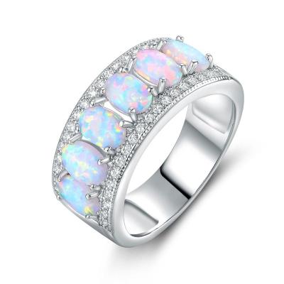 China WSYEAR TRENDY Women Six Pcs Opal Rings Ladies Rings Fashion Rainbow Opal Stone Jewelry for sale