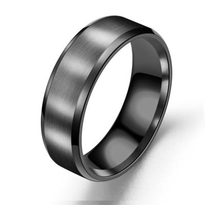 China WSYEAR Matte Ring Men's Shiny Lettering Ring Hiphop Custom Black Rings Romantic Titanium Steel For Men Wholesale Supplier for sale