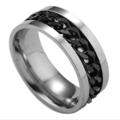 China WSYEAR Ring Men Rotating Rings Hiphop Chain Rings Romantic Titanium Steel For Men Wholesale Supplier for sale