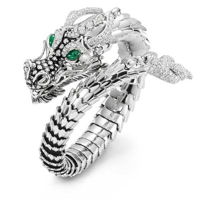 China New Vintage Fashion Hot-selling Creative Platinum-plated Men's Hip Hop Ring Exaggerated Dragon Ring European and American for sale