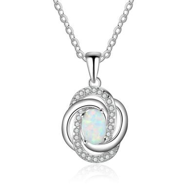 China Romantic Women's Opal Pendant Necklace S925 Sterling Silver Necklace For Women OEM Wholesale Supplier for sale