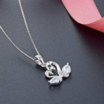 China Cute Swan S925 Sterling Silver Pendant Necklace WSYEAR Women Love Gift For Wholesale OEM Factory for sale