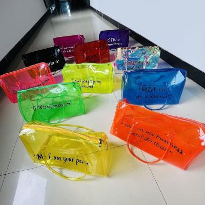 China New Arrival Durable Multifunctional Portable Handbag Packing Travel Transparent PVC Travel Waterproof Spend Overnight Bag for sale