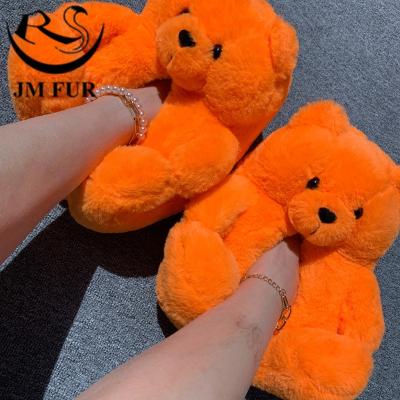 China Parent-child High Quality Cartoon Teddy Bear Children Cartoon Fashion Trend Winter Cotton Home Indoor Slippers for sale