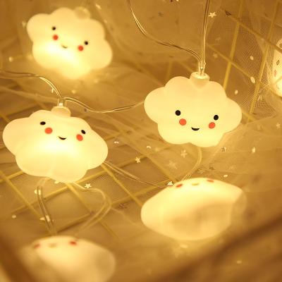 China LED Light Factory Sales Battery Smiley Cloud Light String Children's Room Decoration Cartoon Party Night Led Light Strings for sale