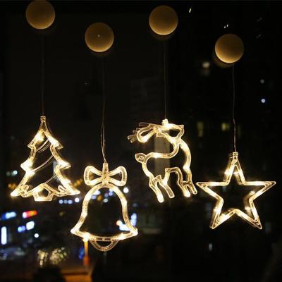 China Hot Selling Creative LED Light Holiday Lighting Decorative Layout Christmas Window Sucker Lamp for sale