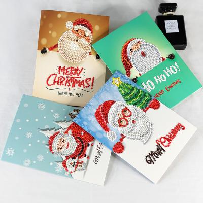 China Hot Sale Europe Diamond Painting DIY Christmas Creative Greeting Card Birthday New Year Party Greeting Card for sale