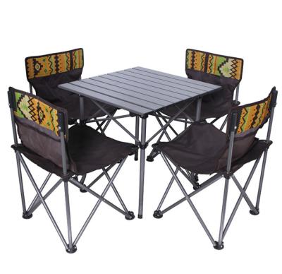 China Five-Piece Portable Folding Tables And Picnic Chairs Portable Outdoor Table And Chair Set for sale